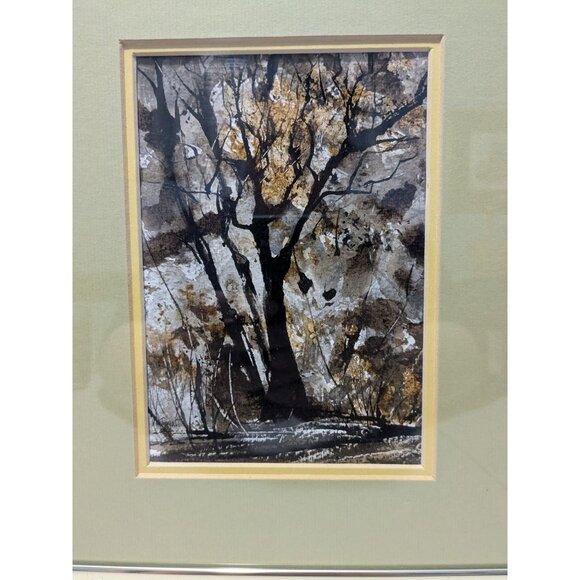Framed Ink Art by Marge Fassett Titled "Dawn" In Wood Frame with Glass